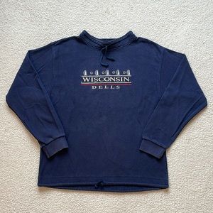 Vintage 90s Diport USA Wisconsin Dells Embroidered Mock Neck Synch Crewneck